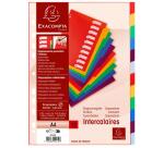 Intercalaires en plastique, uni, A4, 12 touches