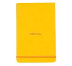 Rhodiarama Webnotepad rembordé rigide 9x14 cm 192 pages ligné microperforé papier ivoire 90g fermeture élastique - Jonquille