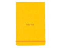 Rhodiarama Webnotepad rembordé rigide 9x14 cm 192 pages ligné microperforé papier ivoire 90g fermeture élastique - Jonquille
