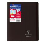 Cahier piqué Koverbook 17x22cm 96 pages grands carreaux couverture polypropylène transparent - Assortis