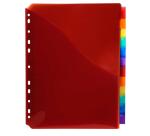 Intercalaires avec pochette polypropylène 12 positions - A4 maxi - Couleurs assorties