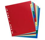 Intercalaires imprimés numériques PP couleurs 12/100e - 10 positions - A4+ - Assorties vives