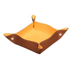 Rhodiarama vide-poche réversible simili cuir italien 12x12x4,5 cm - Cuivre