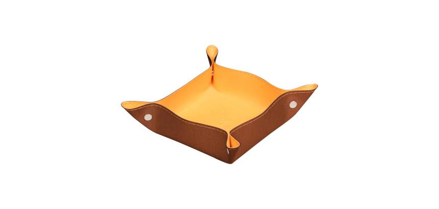 Rhodiarama vide-poche réversible simili cuir italien 12x12x4,5 cm - Cuivre