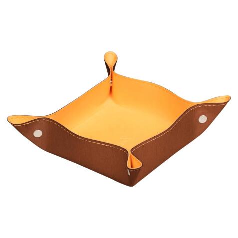 Rhodiarama vide-poche réversible simili cuir italien 12x12x4,5 cm - Cuivre