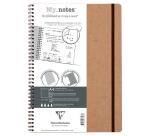 My.Notes Age Bag cahier reliure intégrale à marges détachables A4 120 pages détachables DOT + cadre en-tête - Tabac