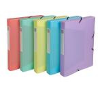 Boite de classement Exabox Dos 40mm Polypropylène 7/10e Chromaline pastel - A4 - Couleurs assorties