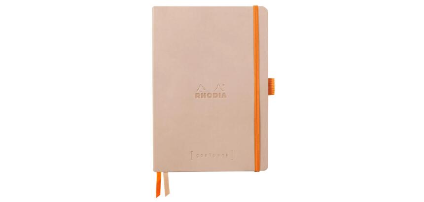 Rhodiarama Goalbook A5 mit flexiblem Einband, 120 Blatt elfenbein 90g, Dot/punktkariert - Hauch von Rosa