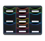 Cassettiera Storebox Multi 11 cassetti Black Office - Nero/arlecchino