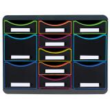 Moule de classement Storebox Multi 11 tiroirs Black Office - Noir/arlequin