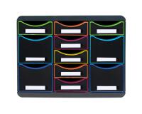 Cassettiera Storebox Multi 11 cassetti Black Office - Nero/arlecchino