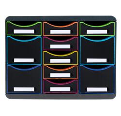 Cassettiera Storebox Multi 11 cassetti Black Office - Nero/arlecchino