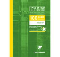 Copies doubles sous étui A4 100 pages non perforées petits carreaux