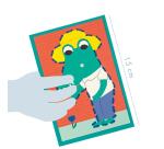 Boîte créative, Cartes à lacer, Famille Croco - Multicolore