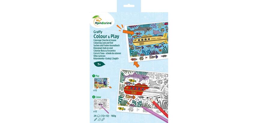 Graffy Colour & Play Cherche et trouve, Mer - Bleu