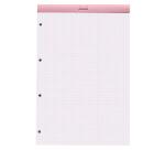 Rhodia gehefteter Block, COULEURS N°20 A4+/21x31,8 cm, 4-fach gelocht, 80 Blatt kariert 80g, mikroperforiert - Rosa