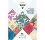 PAPIERS DU MONDE, Maxi bloc de 80 feuilles au format 21x29,7cm - Multicolore