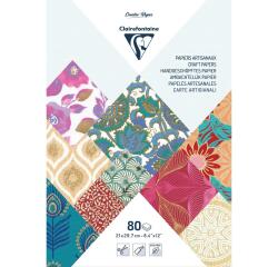 PAPIERS DU MONDE, Maxi bloc de 80 feuilles au format 21x29,7cm - Multicolore