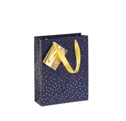 Sac cadeau "Premium Nuit bleutée" 17 x 6 x 22 cm - Bleu