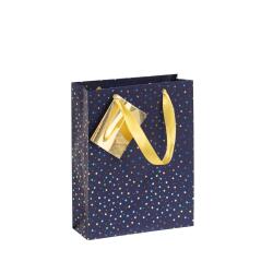 Sac cadeau "Premium Nuit bleutée" 17 x 6 x 22 cm - Bleu