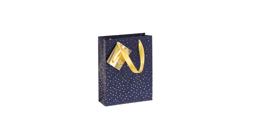 Sac cadeau "Premium Nuit bleutée" 17 x 6 x 22 cm - Bleu