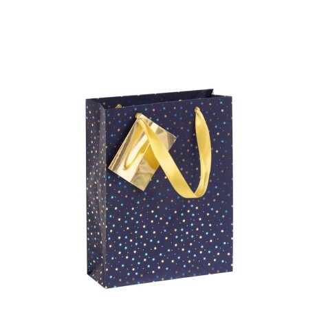 Sac cadeau "Premium Nuit bleutée" 17 x 6 x 22 cm - Bleu