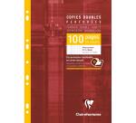 Copies doubles sous étui A4 100 pages perforées petits carreaux + marge