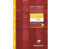Copies doubles sous étui A4 100 pages perforées petits carreaux + marge