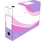 Lot 5 boites archive dos 80mm carton ondulé - Couleurs assorties