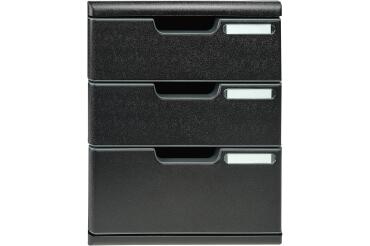 Cassettiera Modulo Ecoblack 3 cassetti chiusi - Nero