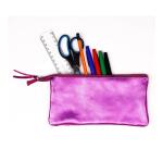 CUIRISÉ Grande Pochette 2 compartiments 22x11 cm - Framboise