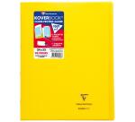Cahier piqué Koverbook 24x32cm 96 pages petits carreaux couverture polypropylène transparent - Jaune