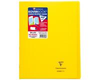 Cahier piqué Koverbook 24x32cm 96 pages petits carreaux couverture polypropylène transparent - Jaune