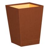 Rhodiarama corbeille à papier simili cuir italien 27x27x32 cm - Cuivre
