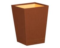 Rhodiarama corbeille à papier simili cuir italien 27x27x32 cm - Cuivre