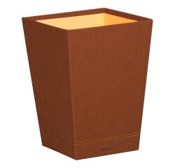 Rhodiarama corbeille à papier simili cuir italien 27x27x32 cm - Cuivre