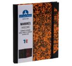 Carnet Marbre 220x170, 192 pages lignées - Orange