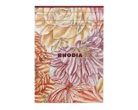 Rhodia collection ORANGE Botanique - bloc entoilé A5 ligné, 70 feuillets papier ivoire 90g - Bouquet fleuri