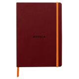 Rhodiarama carnet souple A5 160 pages ligné papier ivoire 90g fermeture élastique - Lie de vin