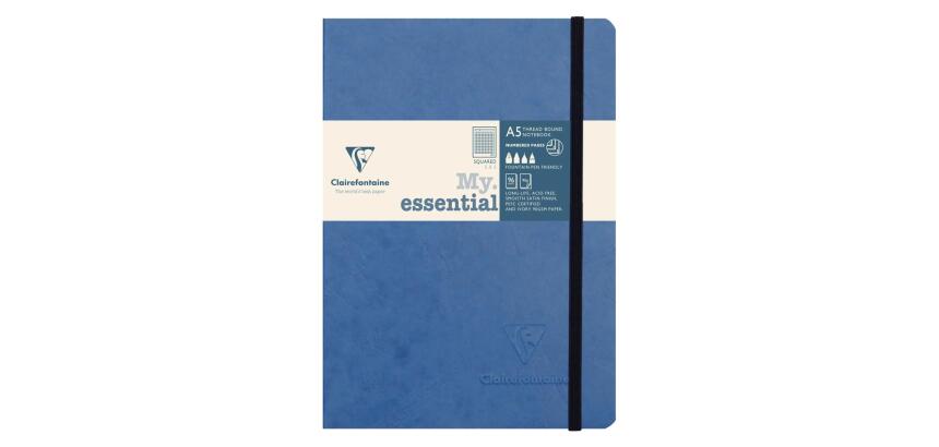 My.Essential Age Bag carnet brochure cousu dos carré à pages numérotées A5 192 pages petits carreaux papier ivoire 90g