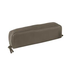 CUIR TEINTE Trousse rectangulaire 21 x 4 x 6 cm - Gris