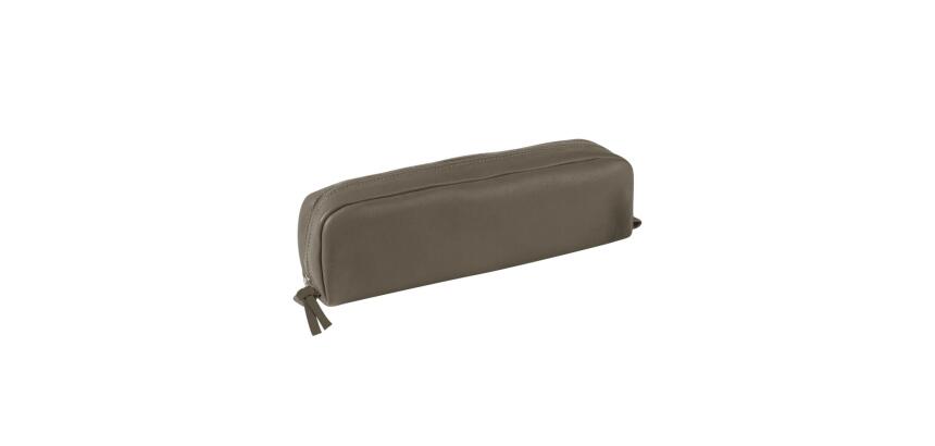 CUIR TEINTE Trousse rectangulaire 21 x 4 x 6 cm - Gris