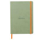 Rhodiarama carnet souple A5 160 pages ligné papier ivoire 90g fermeture élastique - Céladon