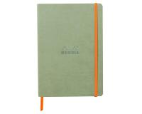 Rhodiarama carnet souple A5 160 pages ligné papier ivoire 90g fermeture élastique - Céladon