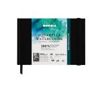 Rhodia Touch Watercolor Book, papier grain fin 100% coton 300g - A6 paysage, 40 pages - Noir