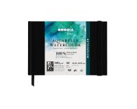 Rhodia Touch Watercolor Book, papier grain fin 100% coton 300g - A6 paysage, 40 pages - Noir
