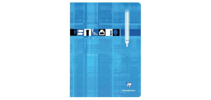 Clairefontaine Staplebound Drawing Book 240x320 Plain Ruled - Blue