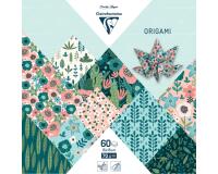 ORIGAMI, Pochette de 60 feuilles 70g/m2 au format 15x15cm - Herbier - Multicolore