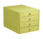 Rhodiarama trieur 4 tiroirs simili cuir italien 24,8x32,7x22,8 cm - Anis