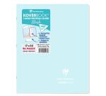 Cahier piqué Koverbook Blush 17x22cm 96 pages grands carreaux couverture polypropylène opaque bicolore - Bleu givré/Corail